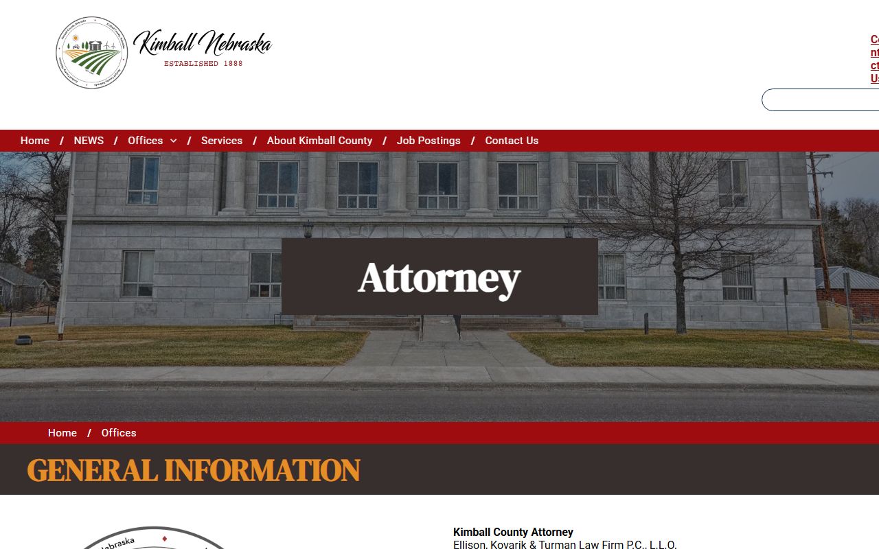 Kimball County Attorney page for charges filed after a jail arrest